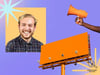 phill agnew with a billboard 