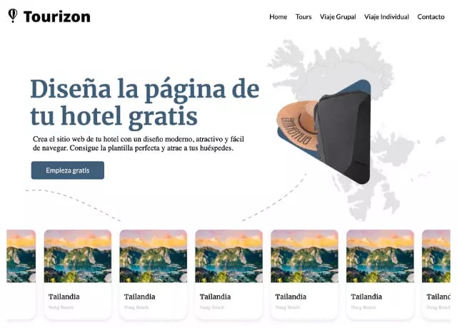 ejemplo de página web de un hotel