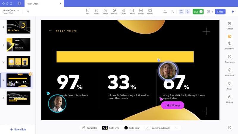 Loom video over pitchdeck