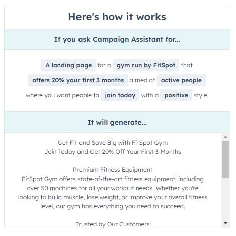 How Campaign Assistant AI generator works