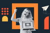 Woman using email design best practices to send successful email 