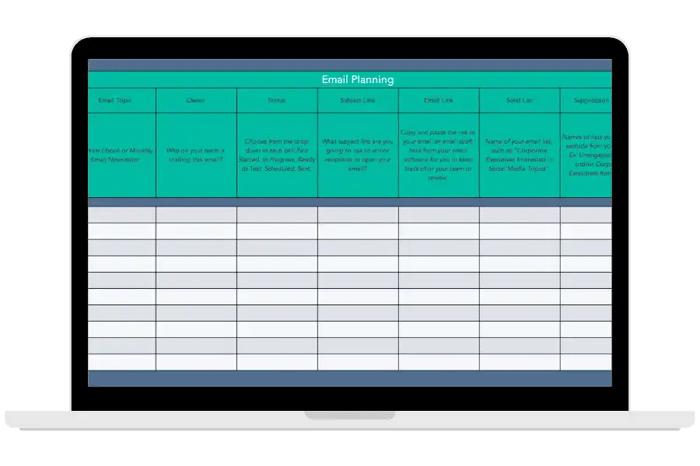 Email Planning Template in Excel