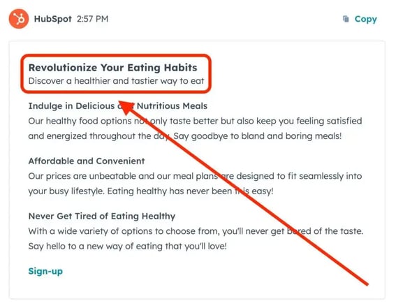 email marketing subject line example