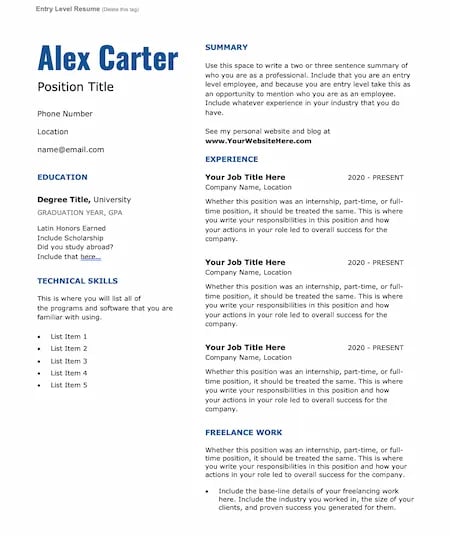 how to make a resume with picture in ms word Resume templates, Word, Entry-level