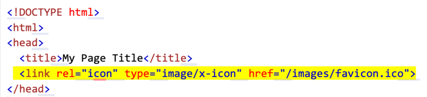 ajout du favicon dans le HTML