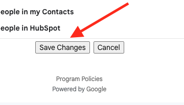The Save Changes button of Gmail