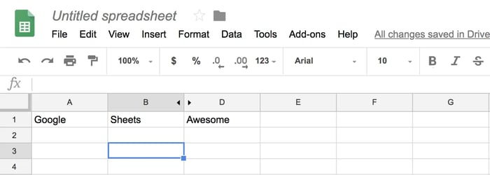 hide data google sheets