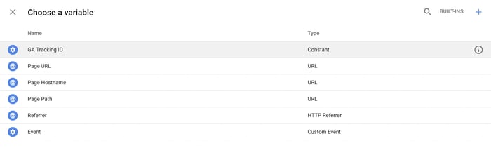 Edit variables in Tag Manager