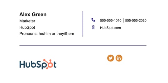 email signature with he/him and they/them