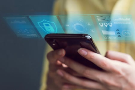 A person opts out of a data tracking permission form required by the new Apple IOS 14.5 policies.