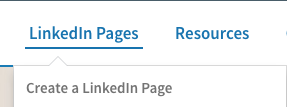 como criar uma página de empresa no LinkedIn: menu superior