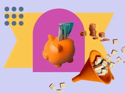 meeting with c level executives represented by a piggy bank