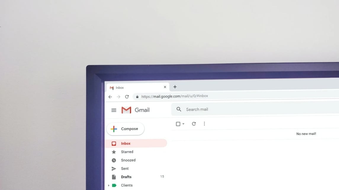 A computer screen with a Gmail inbox being organized