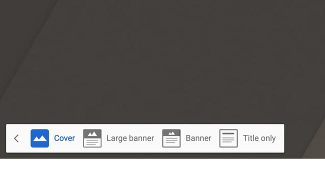 google sites tutorial: image shows where you can upload a cover image