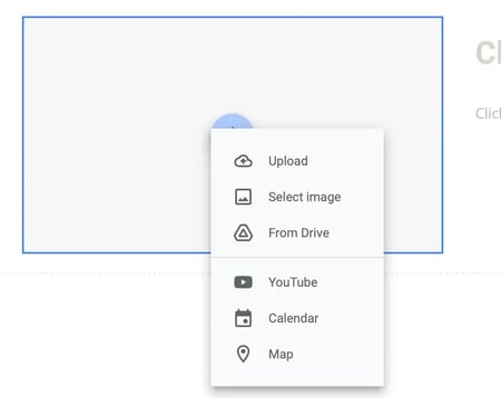 google sites tutorial: Image shows content placeholder