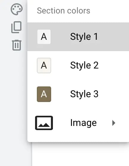 google sites tutorial: section colors