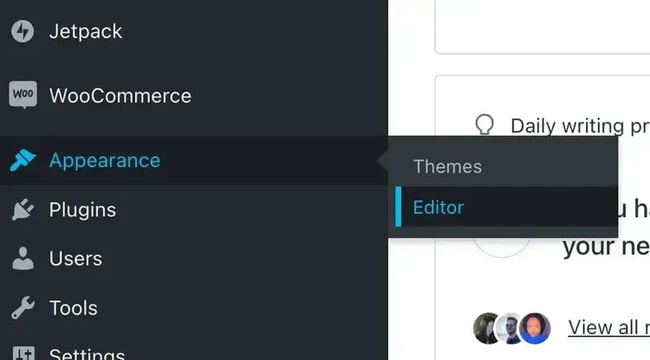 WordPress site editor