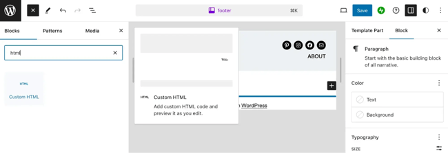 Custom HTML block