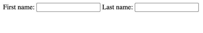 html text box for inputting first name and last name