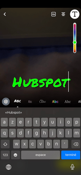 modification de texte dans Snapchat