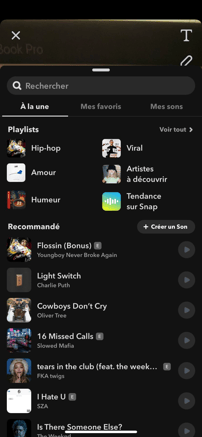 astuce snapchat d'ajout de musique aux vidéos