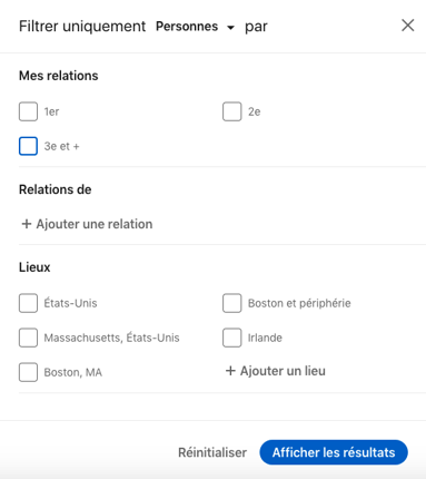 recherche avancée LinkedIn