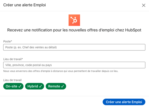 Créer des alertes Emploi LinkedIn