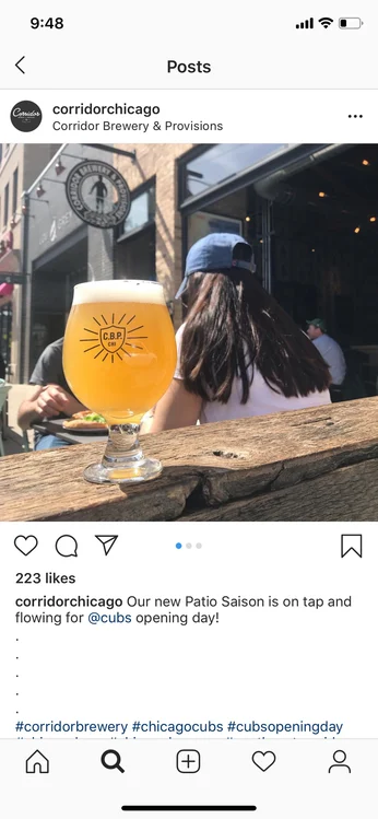 Instagram marketing corredor fabricação de cerveja newsjacking post