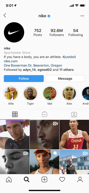 instagram marketing imagem post nike