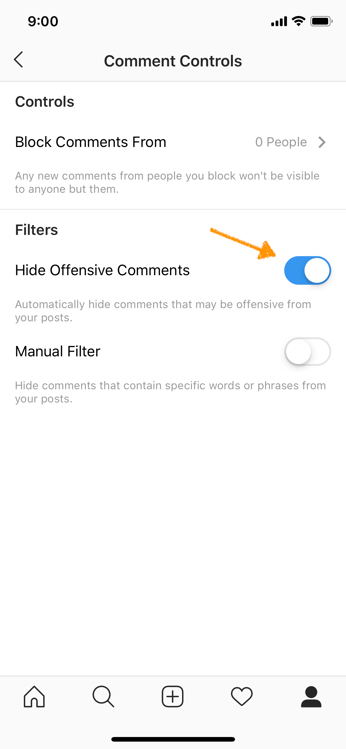 instagram marketing settings comments
