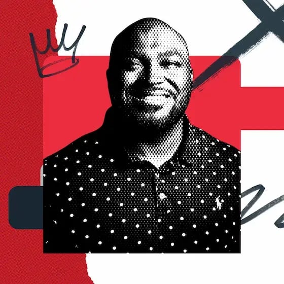 Lindsey Gamble, a smiling man in a polka dot shirt