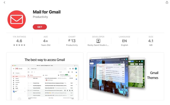 The Mail for Gmail app in the App Store.