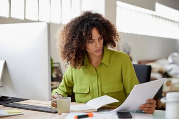 woman doing research