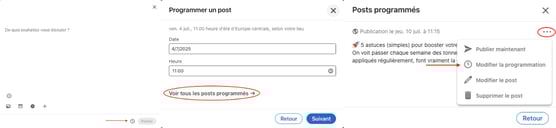 Modifier programmation post LinkedIn