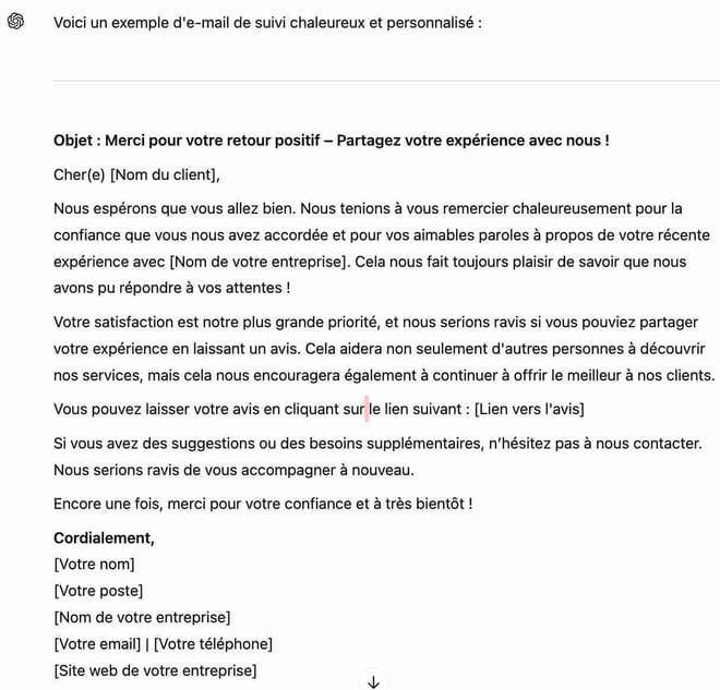 Rédiger un e-mail de suivi après une interaction positive
