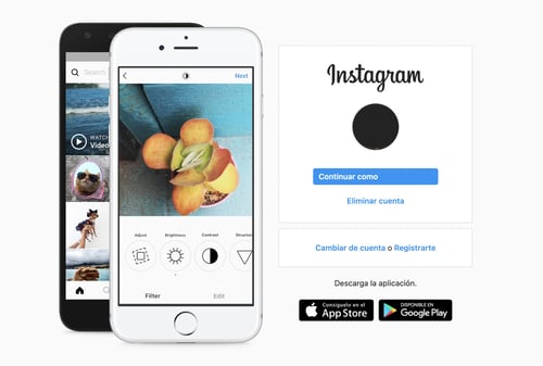 Inicio de Instagram web