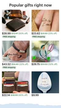 mobile website design: etsy popular items homepage