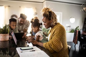 Registration form template being created by site owner at kitchen table