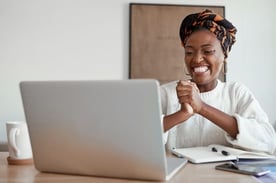 Woman working remotely