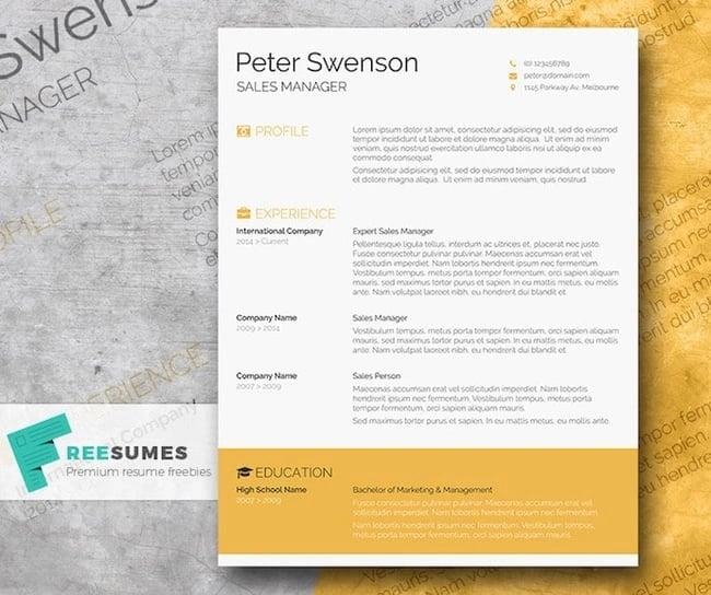 how to make a resume with picture in ms word resume templates for word: Goldenrod yellow resume template