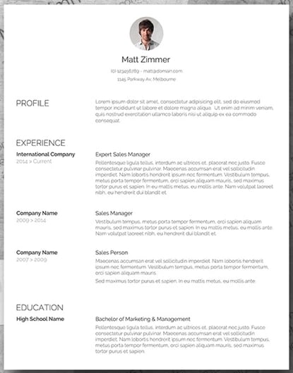 how to make a resume with picture in ms word resume templates for word: Spick and Span resume template with clean, bold typeface and professional headshot