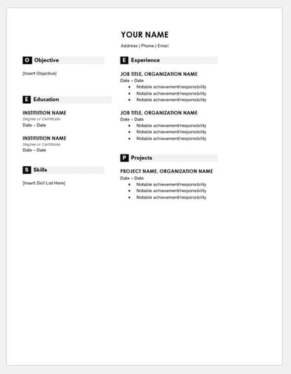 how to make a resume with picture in ms word resume templates for word: Monogram Header Resume
