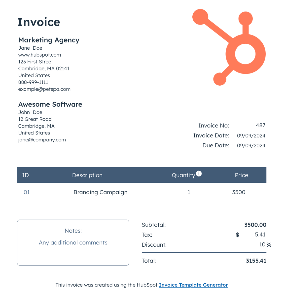 A custom invoice for your business needs A custom invoice for your business needs