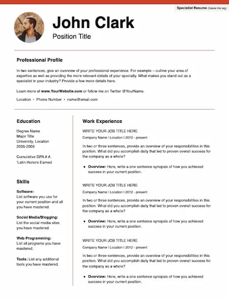 how to make a resume with picture in ms word Resume templates, Word, Face forward