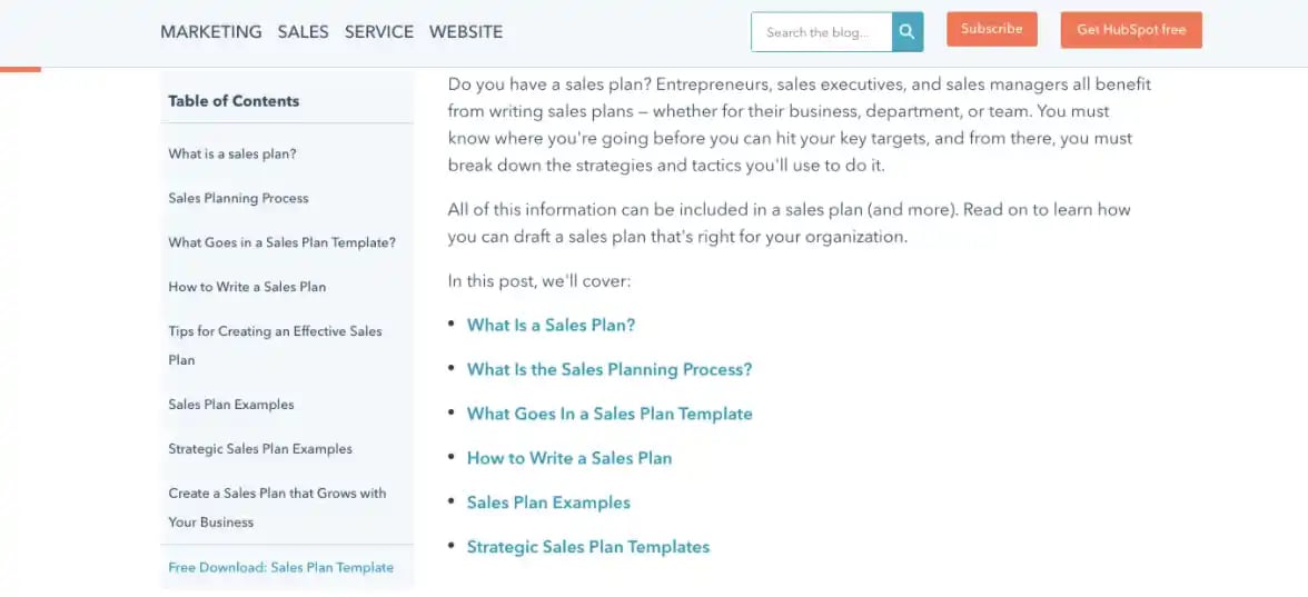 ab test experiment design variant B of the hubspot blog chapter module AB test