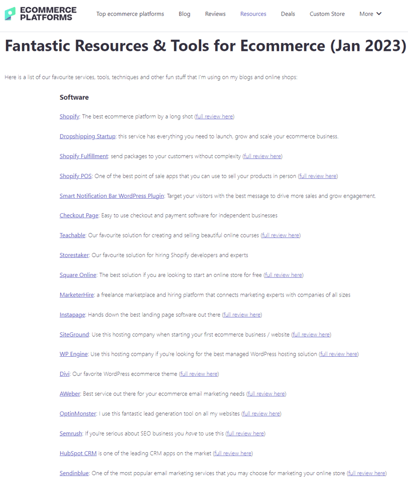 tools list