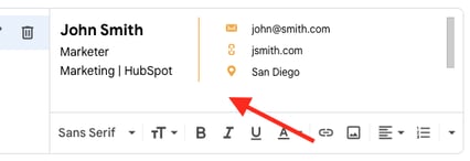 An HTML signature pasted in Gmail