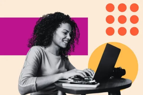 woman on computer learning about customer lifecycle management