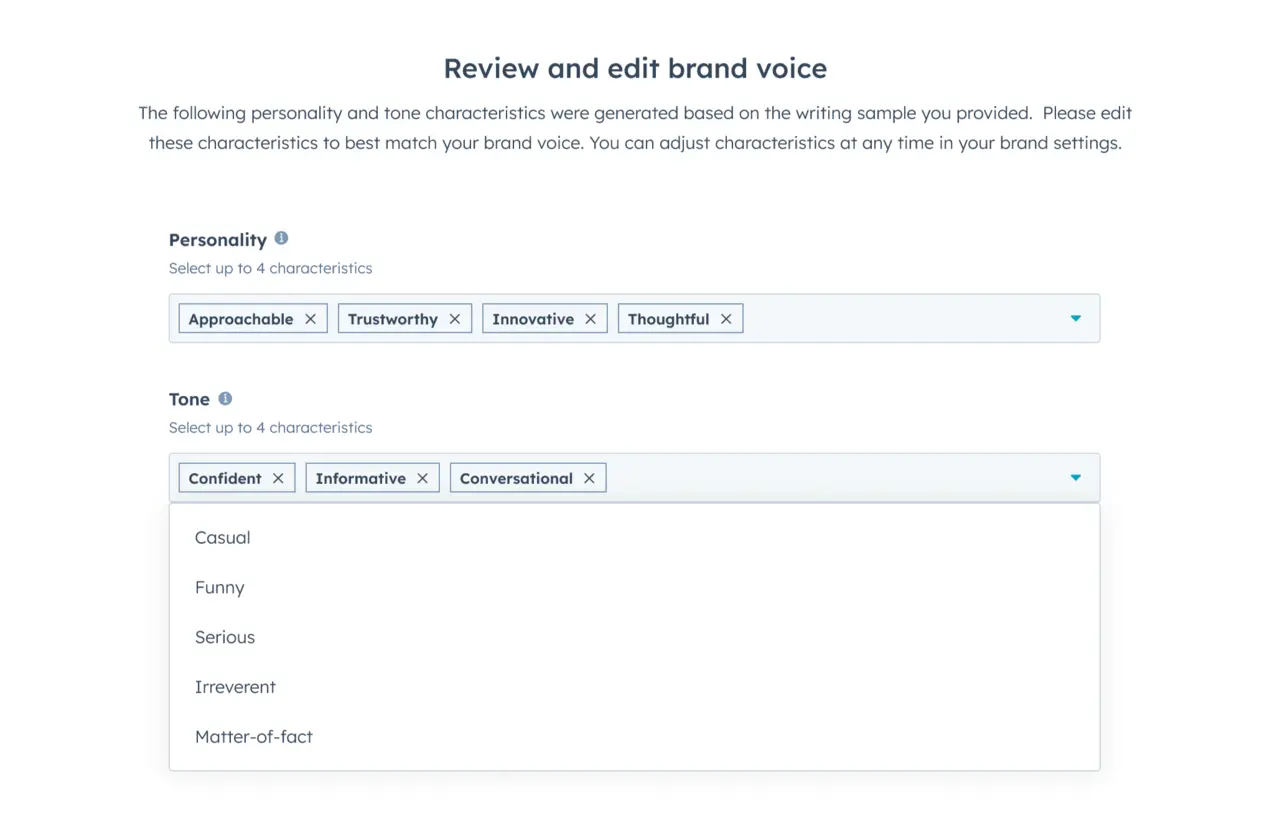 customizing brand voice with personality and tone