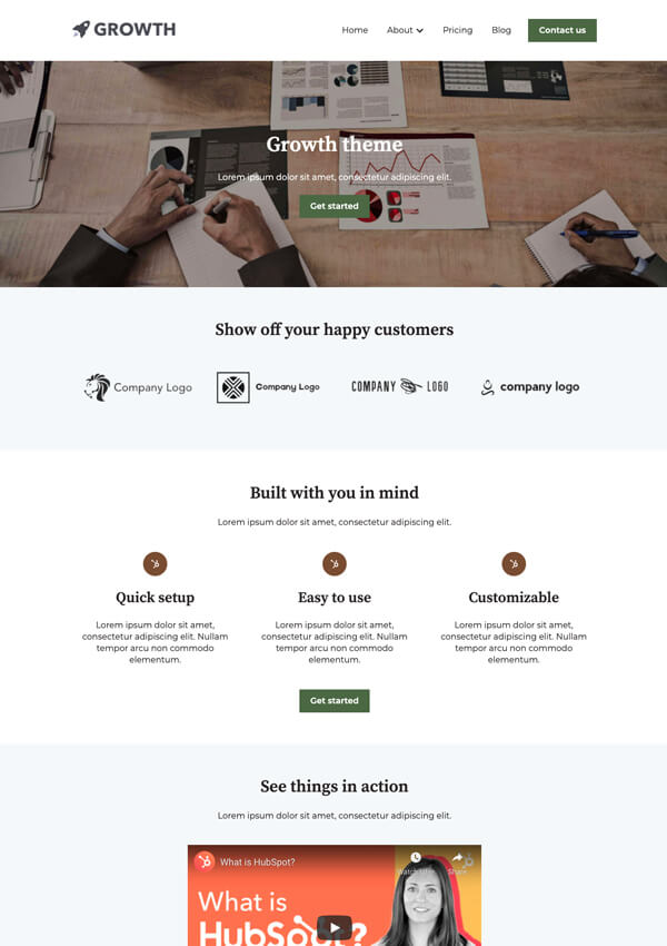 Growth Theme Homepage